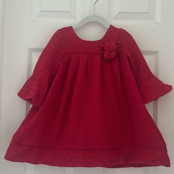 Laura Ashley London girls dress Lace Red size 4 - Picture 2 of 7